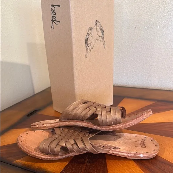 Beek Swallow Sandals in Metallic Bronze