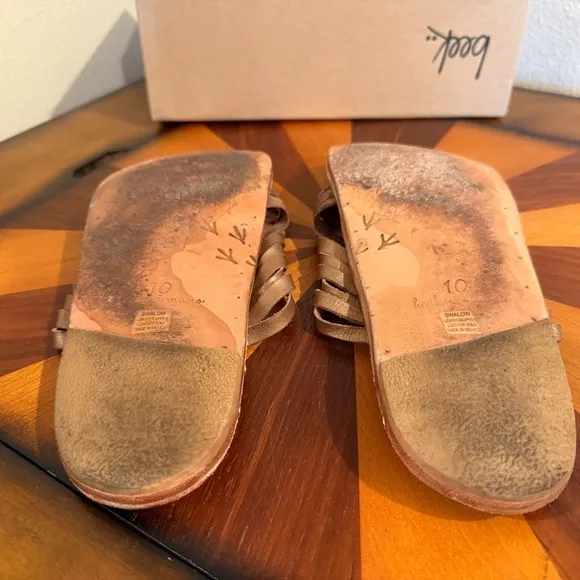 Beek Swallow Sandals in Metallic Bronze