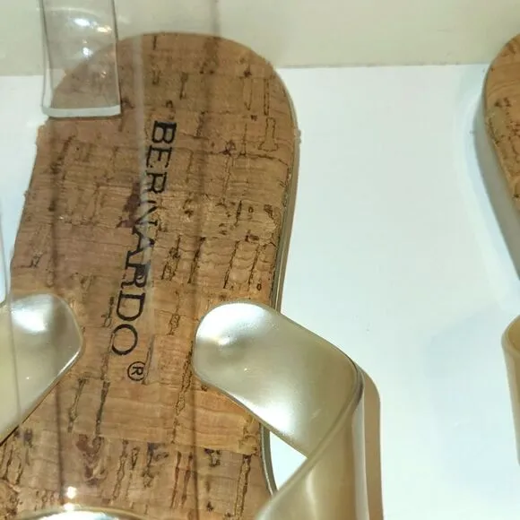 Bernardo &quot;Matrix&quot; Thong Jelly O-Ring Cork Taupe Sandals Sz.10 MSRP $109