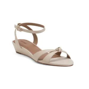 BERNARDO Eggshell Made In Brazil Leather Garcel Wedge Sandals
