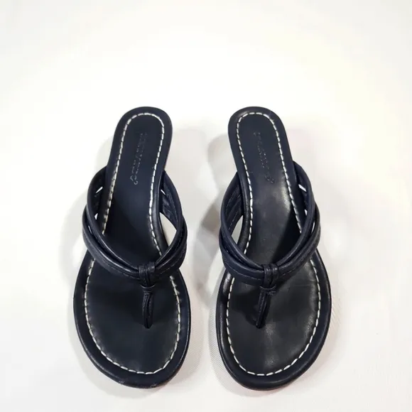 Bernardo Miami Navy Blue Leather Sandals Sz 8.5