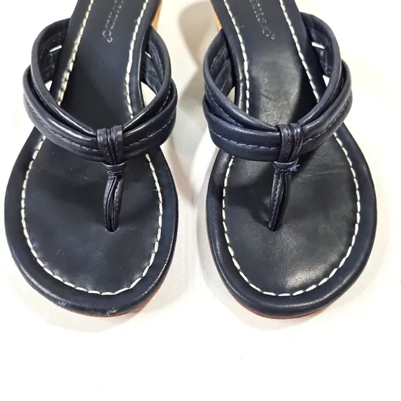 Bernardo Miami Navy Blue Leather Sandals Sz 8.5