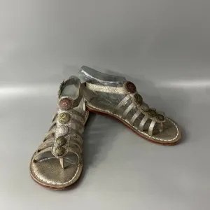 Bernardo Women's Coins Gladiator Sandals Silver Caged Angel Core Comfy, 7M