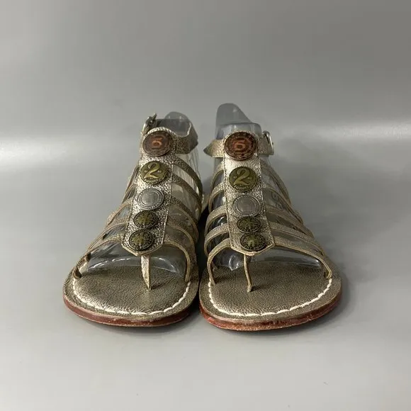 Bernardo Women's Coins Gladiator Sandals Silver Caged Angel Core Comfy, 7M