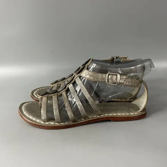 Bernardo Women's Coins Gladiator Sandals Silver Caged Angel Core Comfy, 7M