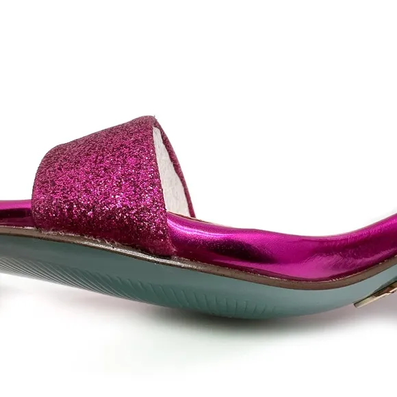 Betsey Johnson Blue Evening Sandal Miri Glitter Fuchsia Pink Block Heel …