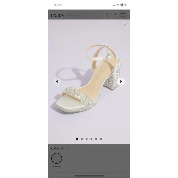 Betsey Johnson Crystal Embellished Block Heel Platform Sandals 9M