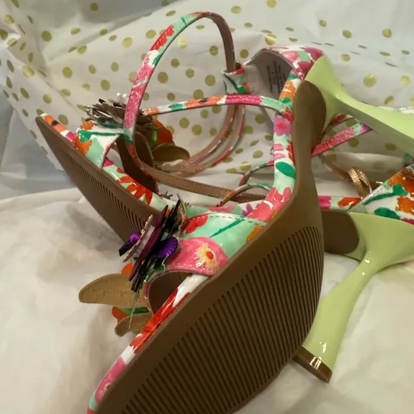Betsey Johnson Pink Orange Floral Heels