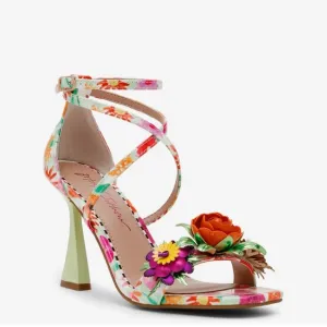 Betsey Johnson Pink Orange Floral Heels
