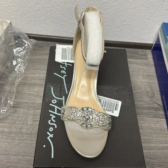 Betsey Johnson SB-Mel Silver Rhinestone High Heel Sandals