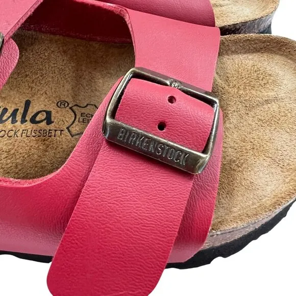 Betula By Birkenstock Red Vegan Leather Milano Sandals Red Women's Size 6