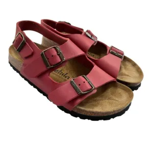 Betula By Birkenstock Red Vegan Leather Milano Sandals Red Women's Size 6