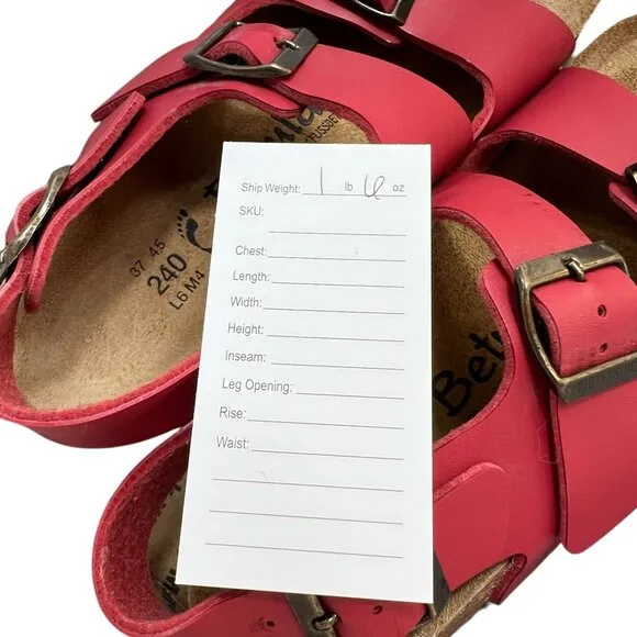 Betula By Birkenstock Red Vegan Leather Milano Sandals Red Women's Size 6