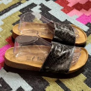 Betula licensed by Birkenstock Platform Slide Sandals, EU 40, Black Reptile