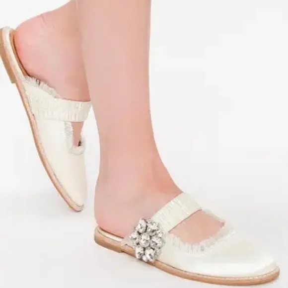 Bill Blass Addy Rhinestone Embellished Mule, Size 6, NEW