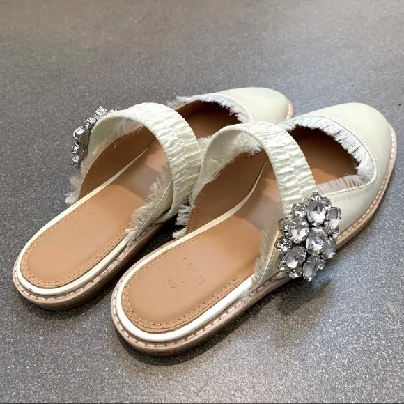 Bill Blass Addy Rhinestone Embellished Mule, Size 6, NEW