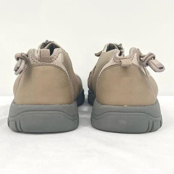 Billy River Sport Taupe Tan Adjustable Bungee Zipper Slip On Outdoor Sandals 10W