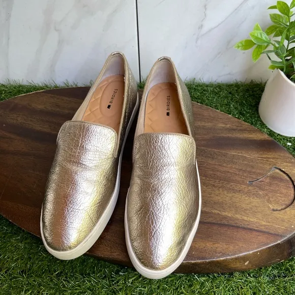 BIRDIES golden Swift Leather loafers Size 9.5 gently used