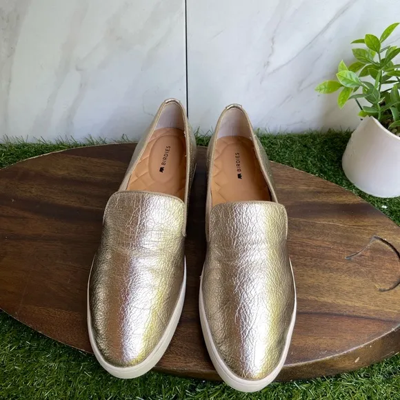 BIRDIES golden Swift Leather loafers Size 9.5 gently used
