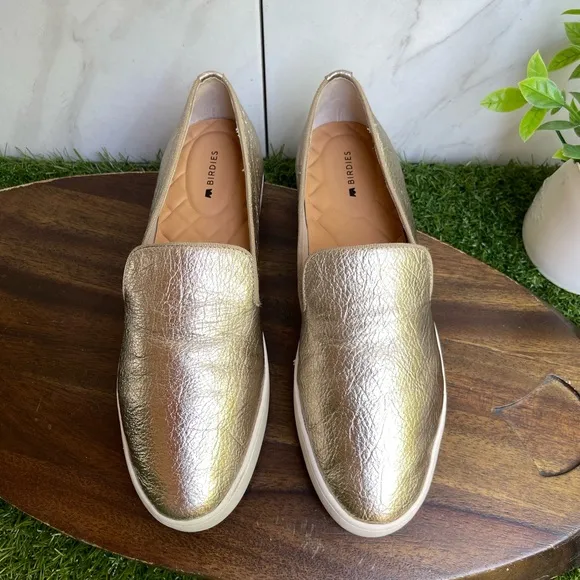 BIRDIES golden Swift Leather loafers Size 9.5 gently used
