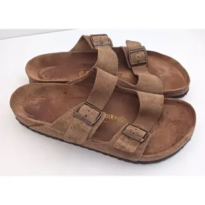 Birkenstock Arizona 2 Strap Lt Brown Suede Made in Germany EU 46 US 13-13.5