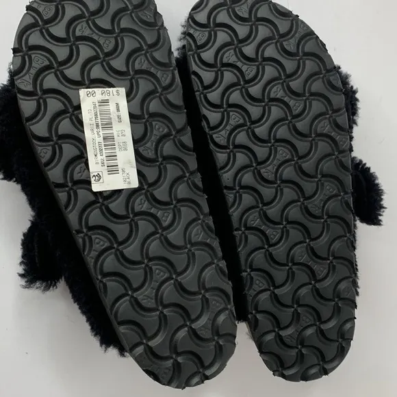 Birkenstock Arizona big buckle black shearling Papilio sandals NWT