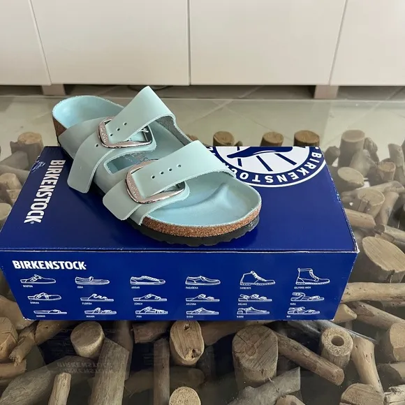 BIRKENSTOCK Arizona Big Buckle High Shine Surf Green Sandals