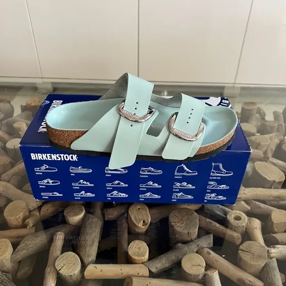 BIRKENSTOCK Arizona Big Buckle High Shine Surf Green Sandals