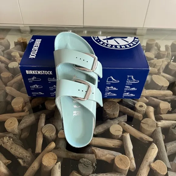 BIRKENSTOCK Arizona Big Buckle High Shine Surf Green Sandals