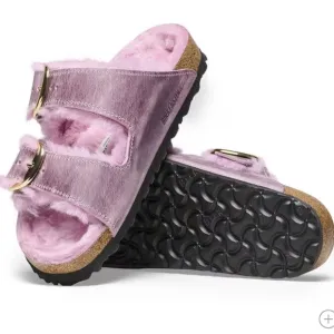 Birkenstock Arizona Big Buckle Shearling Slide Sandals Size 40