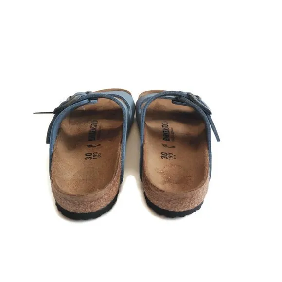 Birkenstock Arizona Birkibuc Sandals Kids Size US C 12 EU 30 Blue NARROW
