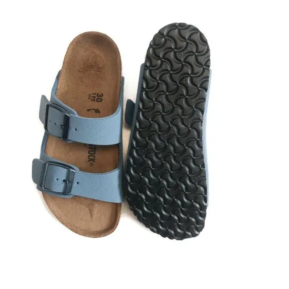 Birkenstock Arizona Birkibuc Sandals Kids Size US C 12 EU 30 Blue NARROW