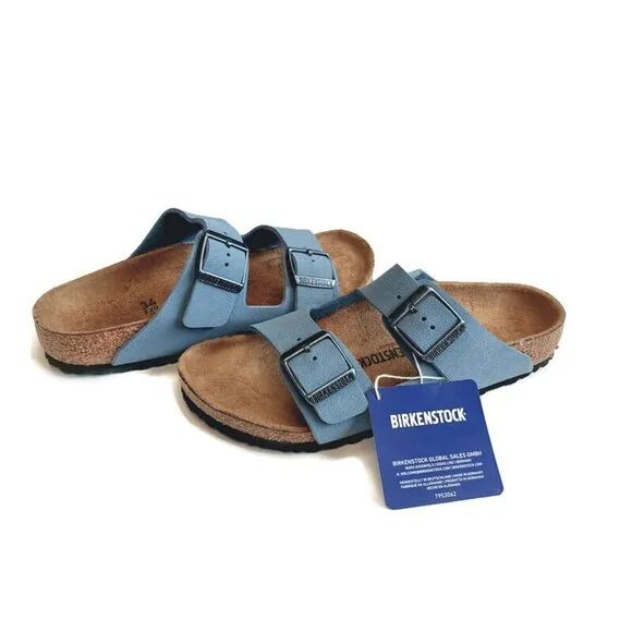 Birkenstock Arizona Birkibuc Sandals Kids Size US L 3 EU 34 Blue NARROW