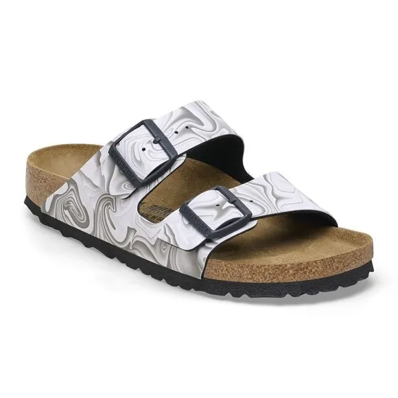 Birkenstock Arizona Birko-Flor Sandals – Black/White Marbled – NWT
