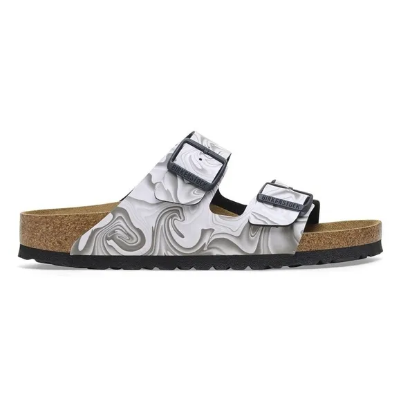 Birkenstock Arizona Birko-Flor Sandals – Black/White Marbled – NWT