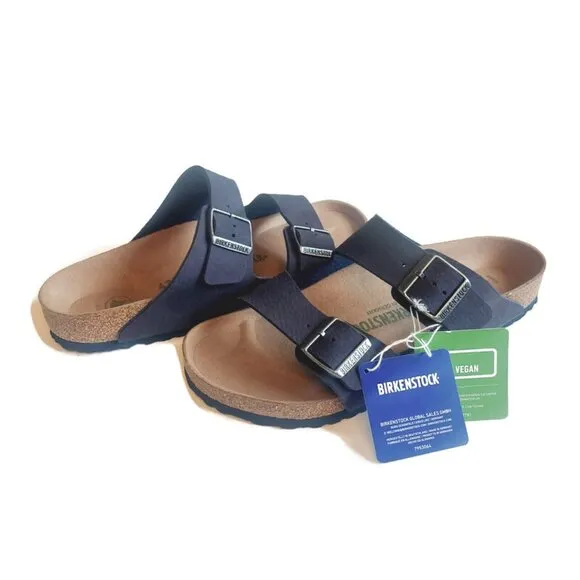 Birkenstock Arizona Birko-Flor Sandals Mens 9 Womens 11 Desert Dust Indigo Blue