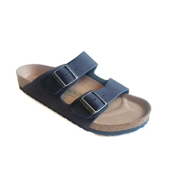 Birkenstock Arizona Birko-Flor Sandals Mens 9 Womens 11 Desert Dust Indigo Blue
