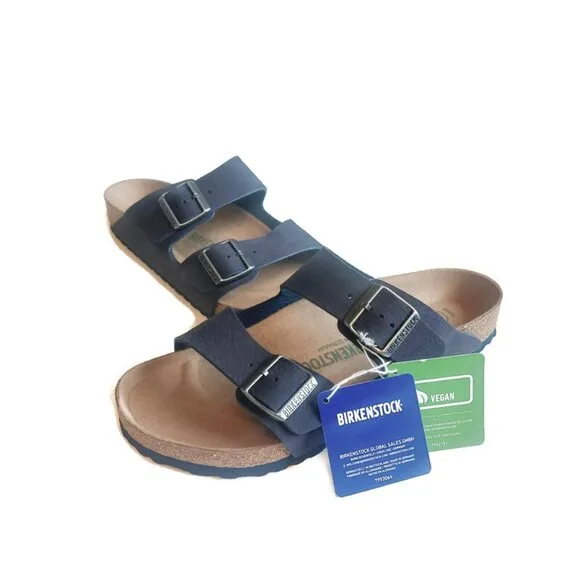 Birkenstock Arizona Birko-Flor Sandals Mens 9 Womens 11 Desert Dust Indigo Blue