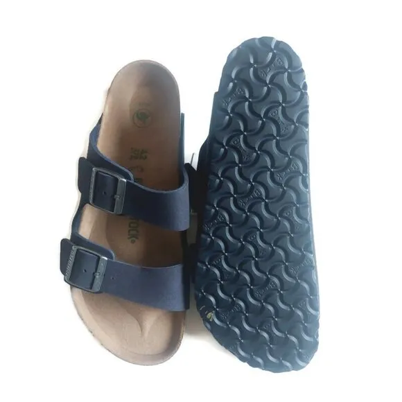 Birkenstock Arizona Birko-Flor Sandals Mens 9 Womens 11 Desert Dust Indigo Blue