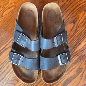 BIRKENSTOCK Arizona Black Soft Footbed Sandals Size 42