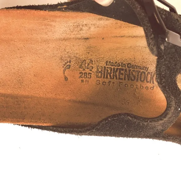 Birkenstock Arizona Black Suede Sandals Flip-Flop Size 44 (US 10.5)