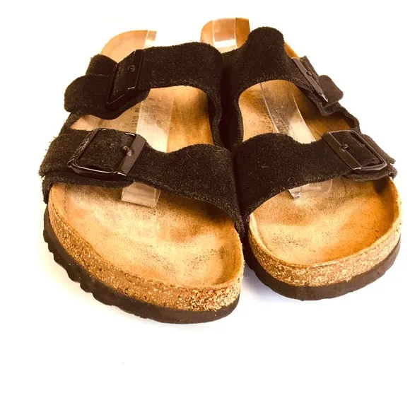 Birkenstock Arizona Black Suede Sandals Flip-Flop Size 44 (US 10.5)