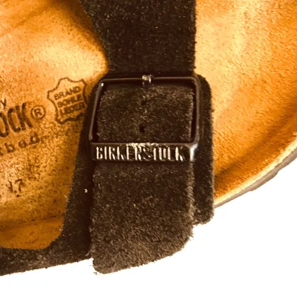 Birkenstock Arizona Black Suede Sandals Flip-Flop Size 44 (US 10.5)