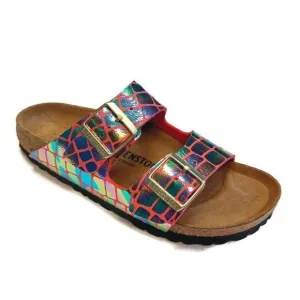 Birkenstock Arizona BS Sandals Womens Size 7-7.5 NARROW Gator Gleam Raspberry