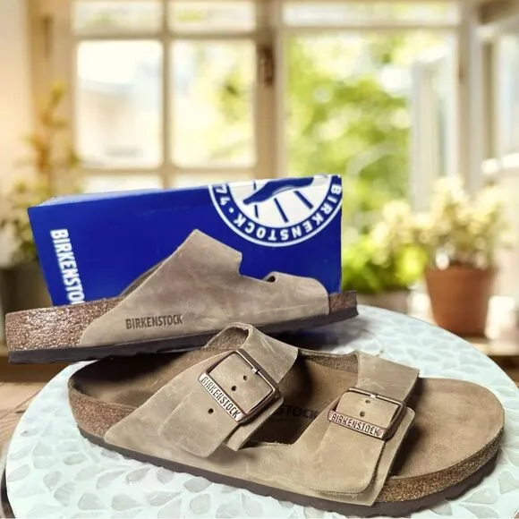 Birkenstock Arizona Leather Two Strap Buckle Sandals Size EU 43