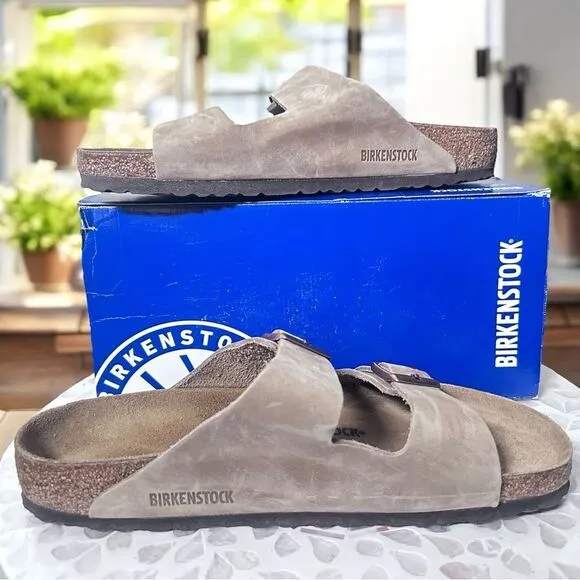 Birkenstock Arizona Leather Two Strap Buckle Sandals Size EU 43