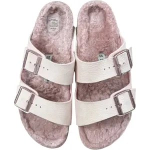 Birkenstock Arizona Microfiber Shearling Sandals Desert Dust Light Rose Pink 40