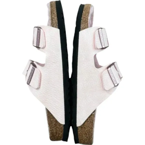 Birkenstock Arizona Microfiber Shearling Sandals Desert Dust Light Rose Pink 40