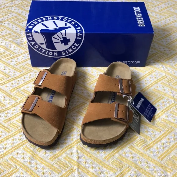 Birkenstock Arizona Mink Sandals with Adjustable Straps Narrow