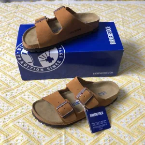 Birkenstock Arizona Mink Sandals with Adjustable Straps Narrow